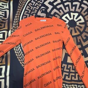 Balenciaga Vibrant Orange Knitwear